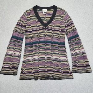 Missoni Neiman Marcus Metallic Knit Wool Sweater Womens Sz 10